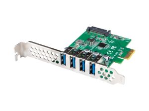 Network card Lanberg pci express x1 card->4x USB-A 3.1 gen1 low profile
