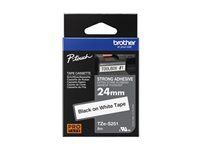 BROTHER TZES251 Tape Brother 24mm BLACK ON WHITE ADHESIVE TAPE