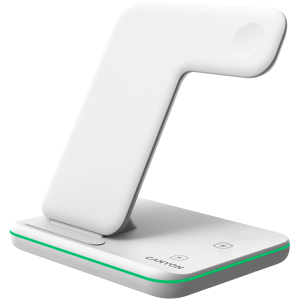 CANYON WS-303, 3in1 Wireless charger, with touch button for Running water light, Input 9V/2A, 12V/2A, Output 15W/10W/7.5W/5W, Type c to USB-A cable length 1.2m, 137*103 *140mm, 0.22Kg, White