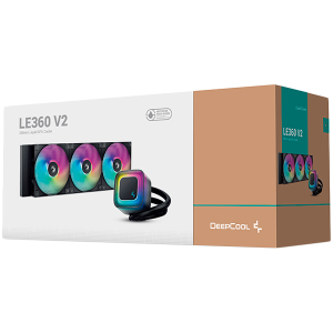 DeepCool LE360 V2, 360mm CPU Liquid Cooler, 3x120mm PWM ARGB Fans, ARGB block, Black, LGA1851/1700/1200/1151/1150/1155, AMD AM5/AM4, R-LE360-BKAMMC-G-2