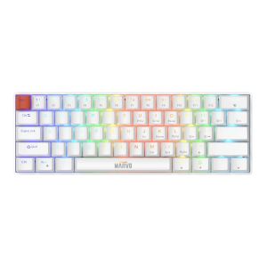 Marvo механична геймърска клавиатура Gaming Mechanical keyboard Saber 61 KG933G White - 61 keys, Red Switches [Linear]