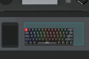 Marvo механична геймърска клавиатура Gaming Mechanical keyboard Saber 61 KG933G White - 61 keys, Red Switches [Linear]