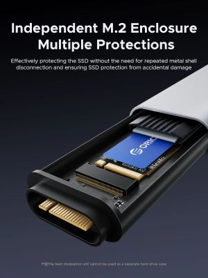 Orico Storage - Case/Docking Station - M.2 NVMe/NGFF - IT18C3-GY