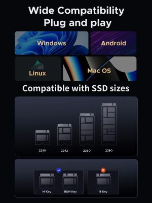Orico Storage - Case/Docking Station - M.2 NVMe/NGFF - IT18C3-GY