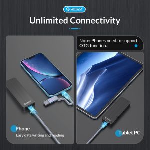 Orico Storage - Case - M.2 NVMe M key - USB3.1 Gen2 Type-C, 10Gbps - HM2-G2-BK