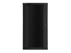 Комуникационен шкаф Lanberg rack cabinet 19" wall-mount 27U / 600x600 for self-assembly (flat pack), black