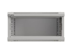 Комуникационен шкаф Lanberg rack cabinet 19" wall-mount 4U/540x350 (flat pack) with glass door grey