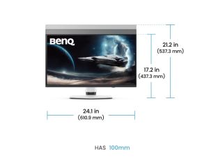 Монитор BenQ EX271UZ 27" 4K 166 PPI 240Hz MOBIUZ OLED Gaming Monitor, EX271UZ WHITE