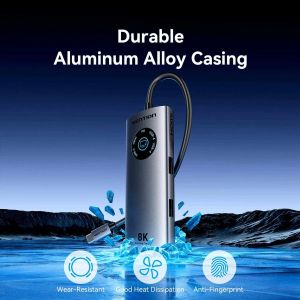 Vention Docking Station Type-C - TQZHB - 8K, LED Display - HDMI, USB 3.0 x 2, USB-C 3.2 Gen 1, PD100W,  LAN (1Gbps)