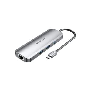 Vention Docking Station Type-C - TOLHB - HDMI x 1, USB3.0 x 3, USB-C PD100W x 1, LAN x 1 (1Gbps), SD/TF, Audio
