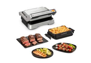 Барбекю Tefal GC774D30 Optigrill 4In1 Inox, (Grill, Bbq, Oven, Complete Meal), 600Cm2 Cooking Surface, Automatic Cooking Sensor, 9 Automatic Programs, 3 Adjustable Temp., Cooking Level Indicator, Non-Stick Die-Cast Alum. Plates