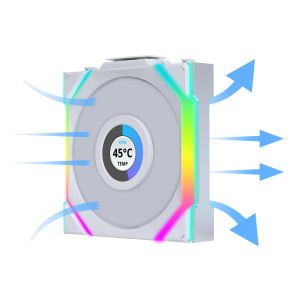 Вентилатор Lian Li UNI FAN SL Wireless LCD ARGB PWM - 120 mm Бял