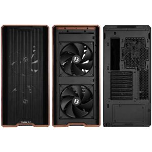 Case Lian-Li LANCOOL 217 Mid-Tower, Tempered Glass, Wood-Black