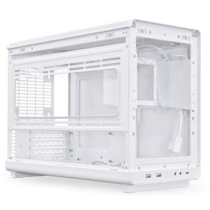 Кутия Lian Li DAN A3-mATX Wood Edition White, Tempered Glass, Micro Tower