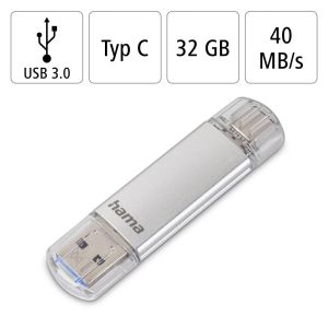 Hama "C-Laeta" USB Flash Drive, Type-C, 32GB, 124162