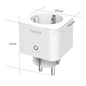 Hama Smart WLAN Socket, Matter, Voice/App-Controlled, Current Measuring Device