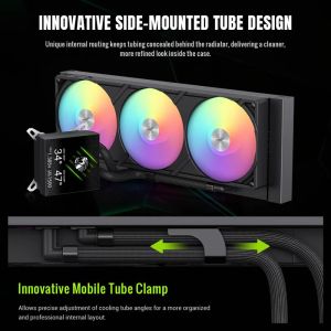 Gamemax Water Cooling GLACIER 360 LCD BK - Addressable RGB