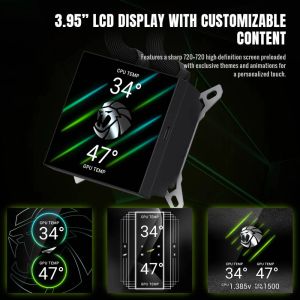 Gamemax Water Cooling GLACIER 360 LCD BK - Addressable RGB