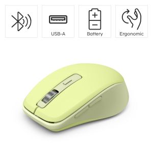Hama “WM-450” Multi-Device Mouse, Wireless, Radio/Bluetooth®, 7 Buttons, green