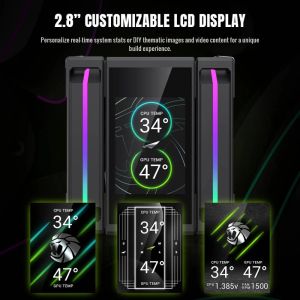 Gamemax CPU Cooler Sigma 620 LCD Black - Addressable RGB