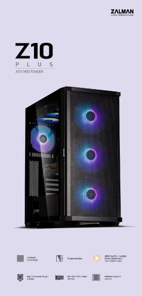 Zalman Case EATX - Z10 PLUS - Tempered Glass