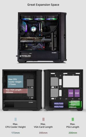 Zalman Case EATX - Z10 PLUS - Tempered Glass