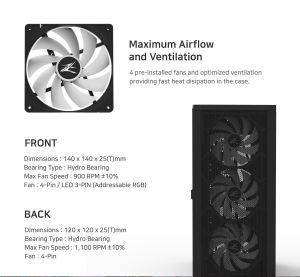 Zalman Case EATX - Z10 PLUS - Tempered Glass