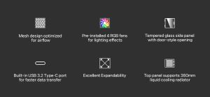 Zalman Case ATX - I3 NEO V2 Black - RGB, Mesh