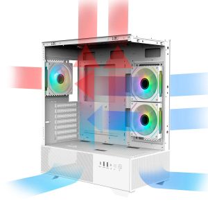 Zalman Case ATX - Chronix WHITE V2 - 3 x 120 mm A-RGB, USB-C, Tempered Glass