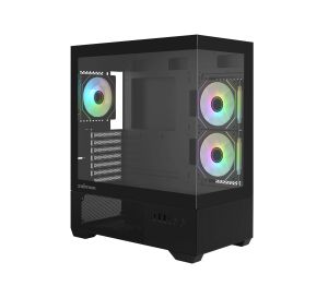 Zalman Case ATX - Chronix BLACK V2 - 3 x 120 mm A-RGB, USB-C, Tempered Glass