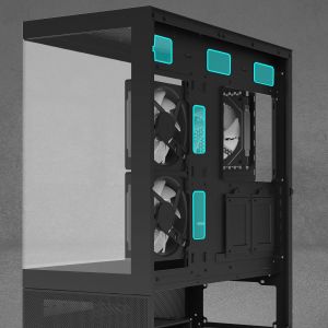 Zalman Case ATX - Chronix BLACK V2 - 3 x 120 mm A-RGB, USB-C, Tempered Glass