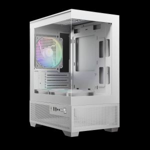 Gamdias кутия Case mATX - AURA GC9M Elite White - 3 x 120 mm A-RGB, USB-C, Tempered Glass