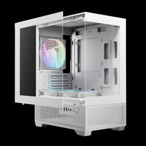 Gamdias кутия Case mATX - AURA GC9M Elite White - 3 x 120 mm A-RGB, USB-C, Tempered Glass