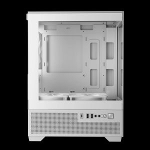 Gamdias кутия Case mATX - AURA GC9M Elite White - 3 x 120 mm A-RGB, USB-C, Tempered Glass
