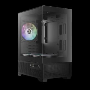 Gamdias кутия Case mATX - AURA GC9M Elite - 3 x 120 mm A-RGB, USB-C, Tempered Glass