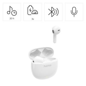 Hama “Action One” Bluetooth® Headphones, True Wireless, Earbuds, white