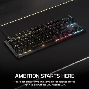 Геймърскa механична клавиатура Corsair K70 RGB MK.2 Core TKL, Corsair MLX Red суич