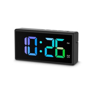 Hama "Ibiza" Digital Alarm Clock, Multi-colour display, with USB Charging Functi