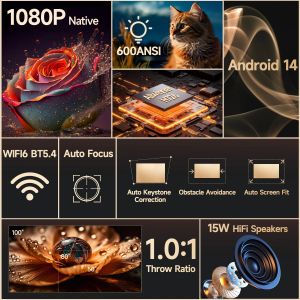 MagCubic Portable Multimedia Projector HY350MAX - 8K, Android 14, Wi-Fi 6, Bluetooth 5.4