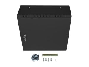 Комуникационен шкаф Lanberg rack cabinet 19" wall-mount 6U+3u/540x200 low-profile black (assembled)