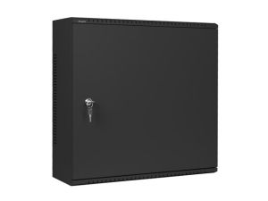 Комуникационен шкаф Lanberg rack cabinet 19" wall-mount 6U+3u/540x200 low-profile black (assembled)