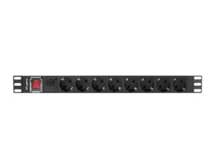 Разклонител Lanberg power distribution unit (pdu) 19" 1U 16a 2m 8x schuko outlets black