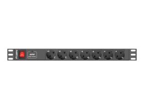 Филтър Lanberg power distribution unit (PDU) 19"1U 16A 7 SOCKETS SCHUKO 2M, black