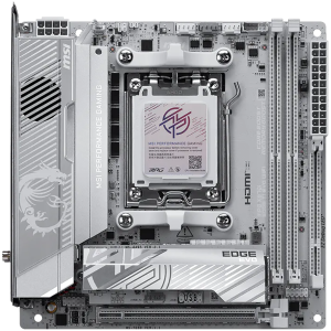 MSI MPG X870I EDGE TI EVO WIFI, mITX, Socket AM5, Dual Channel DDR5 10000+MHz (OC), 1x PCIe x16 slot, 3x M.2 slot, 1x HDMI, 5x USB 3.2 Gen 2, 1x USB 3.2 Gen 2 Type C, 2x USB 40Gbps Type C, Expansion Card, 7.1 HD Audio, 5Gbps LAN, WIFI 7, BT, 3Y