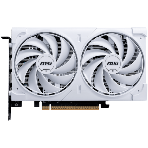 MSI Video Card NVIDIA GeForce RTX 5060 8G VENTUS 2X OC WHITE, 8GB GDDR7, 128-bit, 2535 MHz Boost, 3840 CUDA Cores, PCIe 5.0 (x8), 3x DP 2.1b, HDMI 2.1b, RAY TRACING, Dual Fan, 145W TDP, 8-pin PCIe Power, G-SYNC, 2-Slot, 3Y
