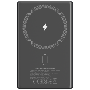 CANYON power bank OnPower 505 slim Magnetic 5000 mAh PD20W Dark Grey