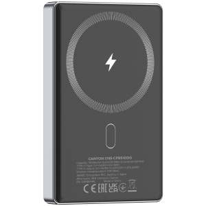 CANYON power bank OnPower 510 slim Magnetic 10000 mAh PD20W Dark Grey