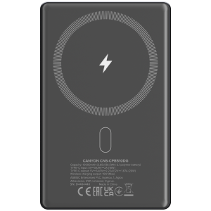 CANYON power bank OnPower 510 slim Magnetic 10000 mAh PD20W Dark Grey