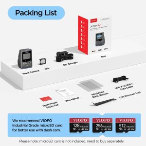 VIOFO Dash Cam A119 M Pro 4K - 30fps, Sony STARVIS 2, WiFi 6, GPS