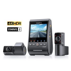 VIOFO Dash Cam A329S 3 Channel - 4K, HDR, Triple Sony STARVIS 2, GPS, Bluetooth, FOV Fisheye Cabin